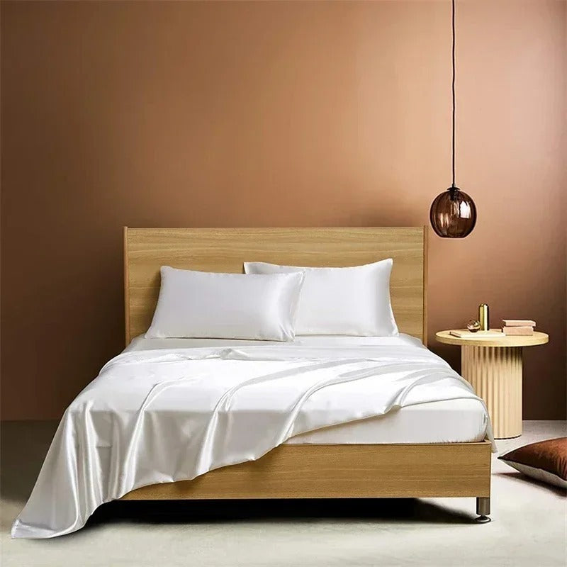 Four-piece Set Of Silk Bedding Sheets And Fitted Sheets Dream Tech Sleep