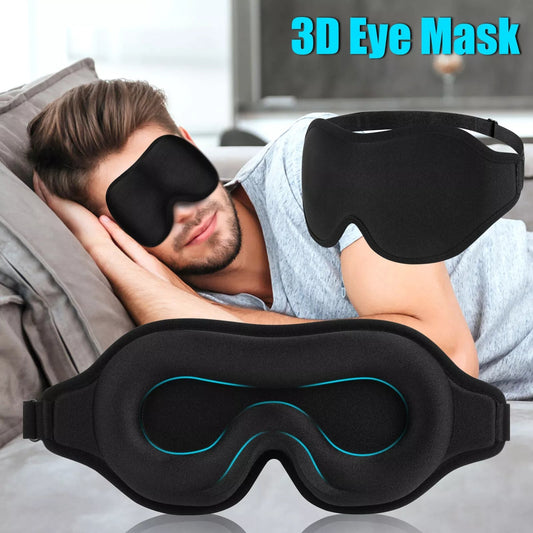 3D Travel Silk Eye Mask Sleeping Soft Padded Shade Cover Rest Relax Blindfold Men Women Night Sleeping Mask Cover Eye  Dream Tech Sleep
