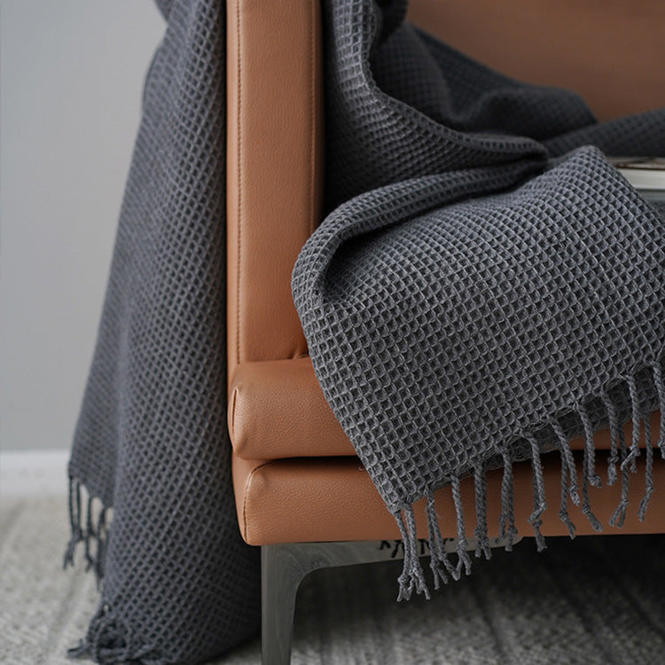 Solid Color Blanket, Sofa, Decorative Blanket Model Room, Dark Gray Blanket And Towel Dream Tech Sleep