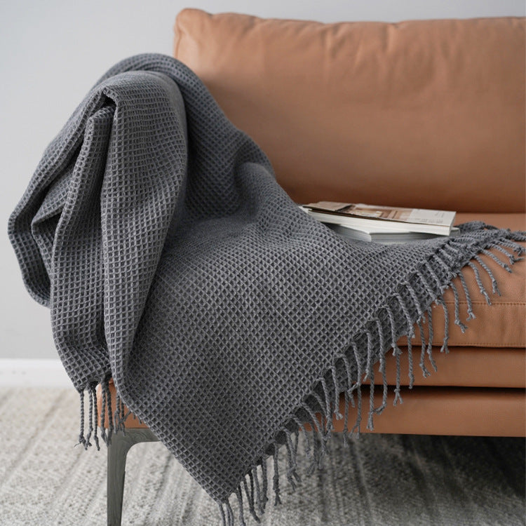 Solid Color Blanket, Sofa, Decorative Blanket Model Room, Dark Gray Blanket And Towel Dream Tech Sleep