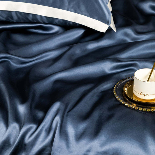 Solid Color Silk Four-piece Set Bed Sheet And Pillowcase Bedding Dream Tech Sleep