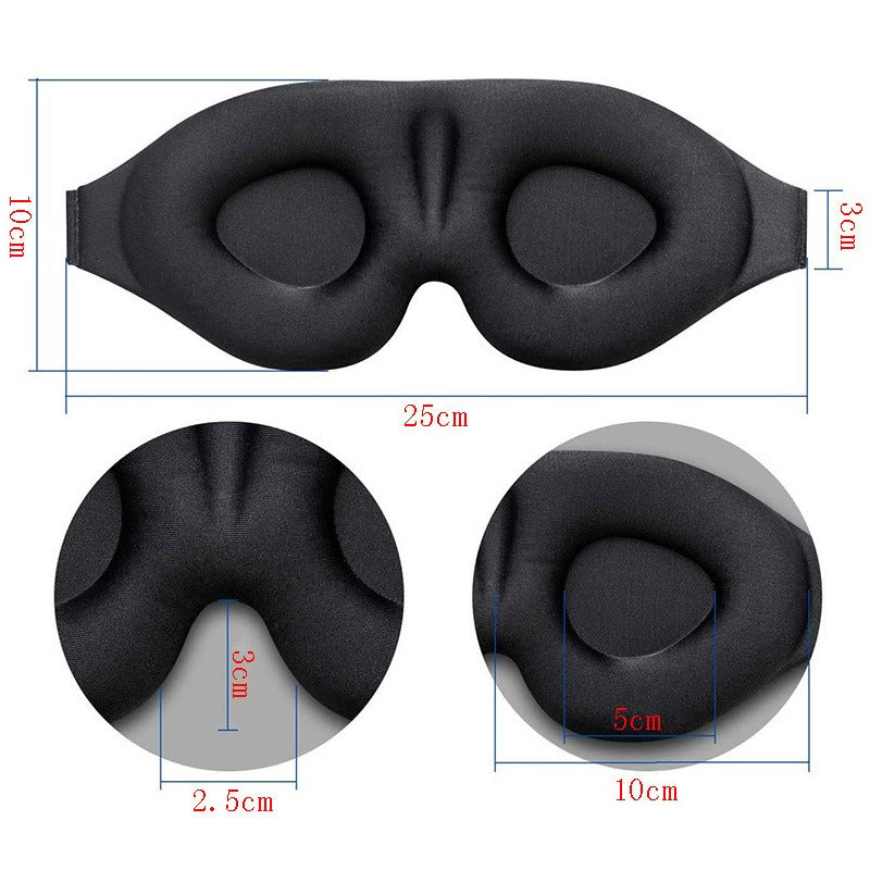 3D Three-Dimensional Sleep Eye Mask Memory Foam Black Blackout Breathable Eye Protection  Dream Tech Sleep