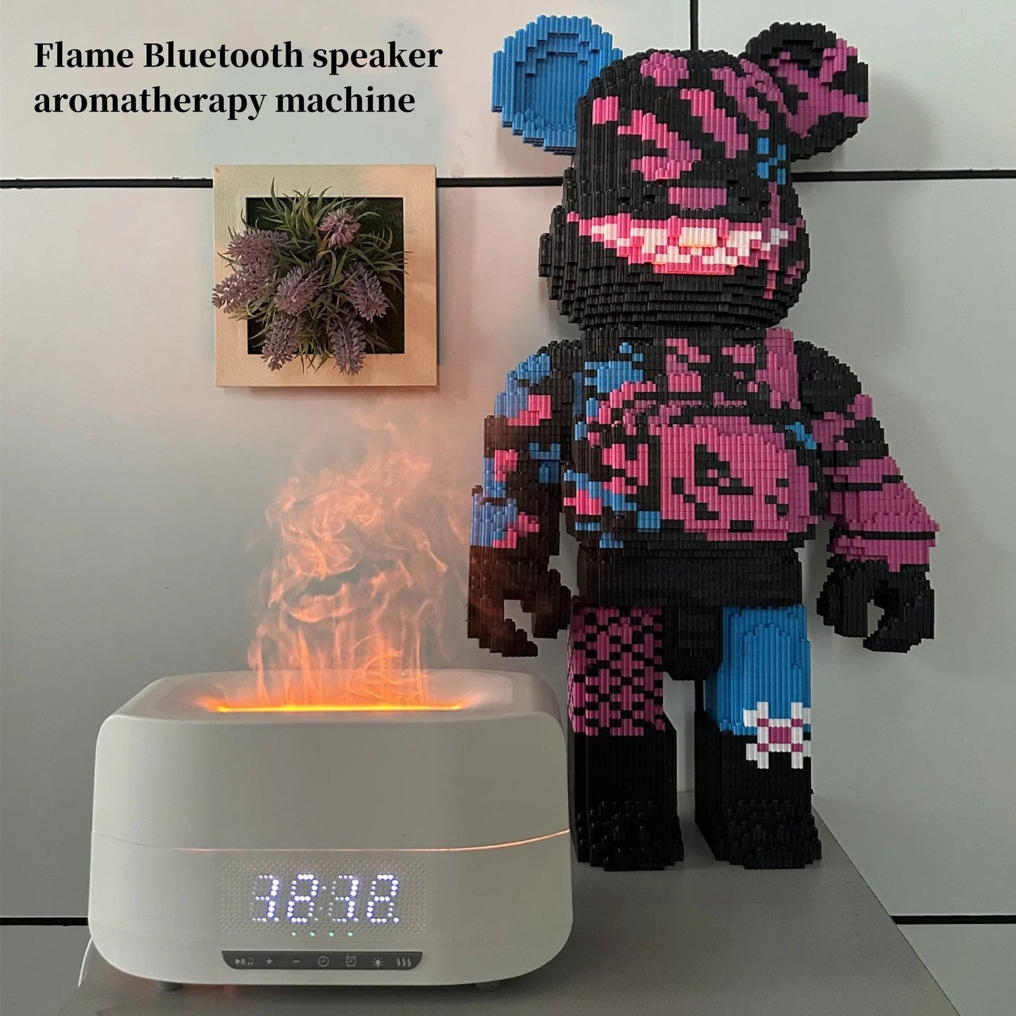 Multifunctional Bluetooth Speaker & Atmosphere Light with Flame Humidifier and Clock Dream Tech Sleep