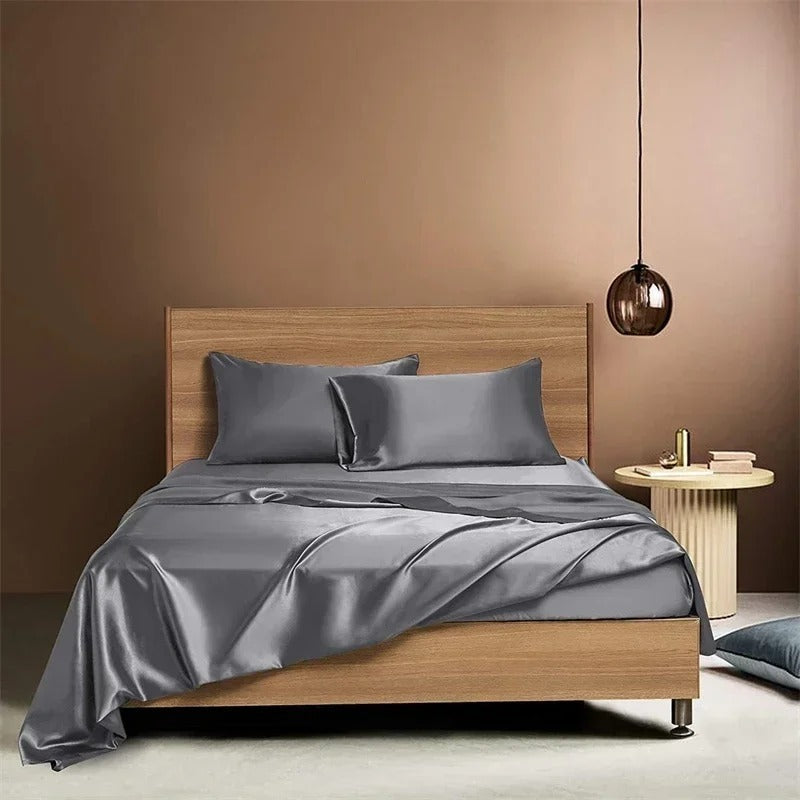 Four-piece Set Of Silk Bedding Sheets And Fitted Sheets Dream Tech Sleep