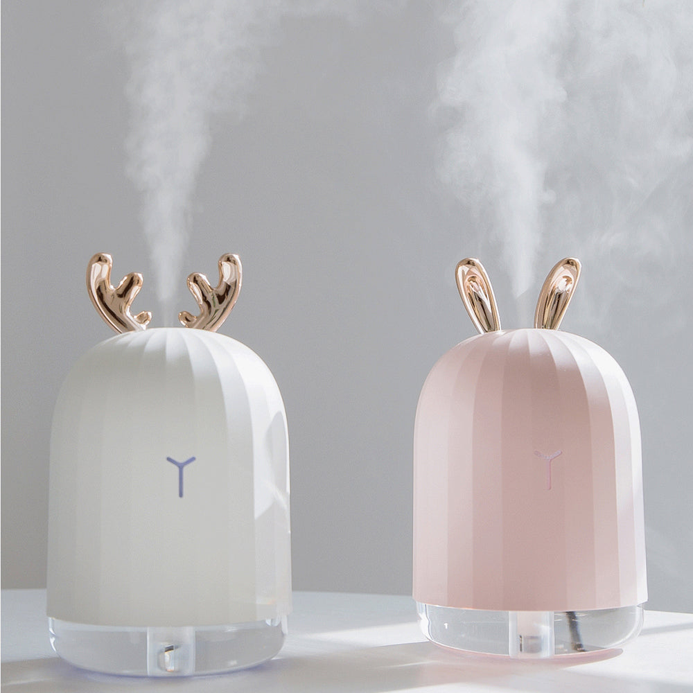 White Deer Pink Rabbit Air Humidifier Creative Cartoon USB Diffuser 220ML Charging Light Desktop Aroma Diffuser Dream Tech Sleep