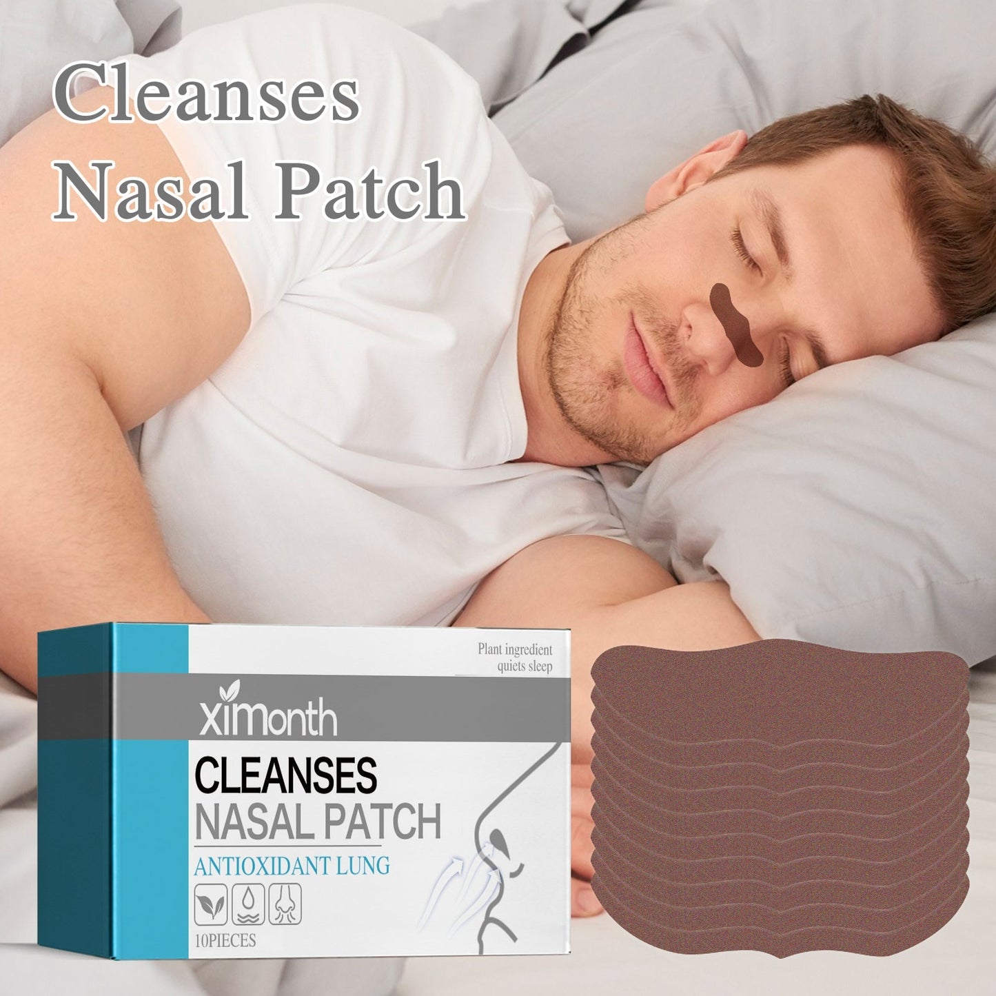 Anti-Snoring Nasal Patch, Sleep Care At Night, Anti-Snoring, Anti-Grinding And Anti-Snoring Sleep Care Nasal Patch Dream Tech Sleep
