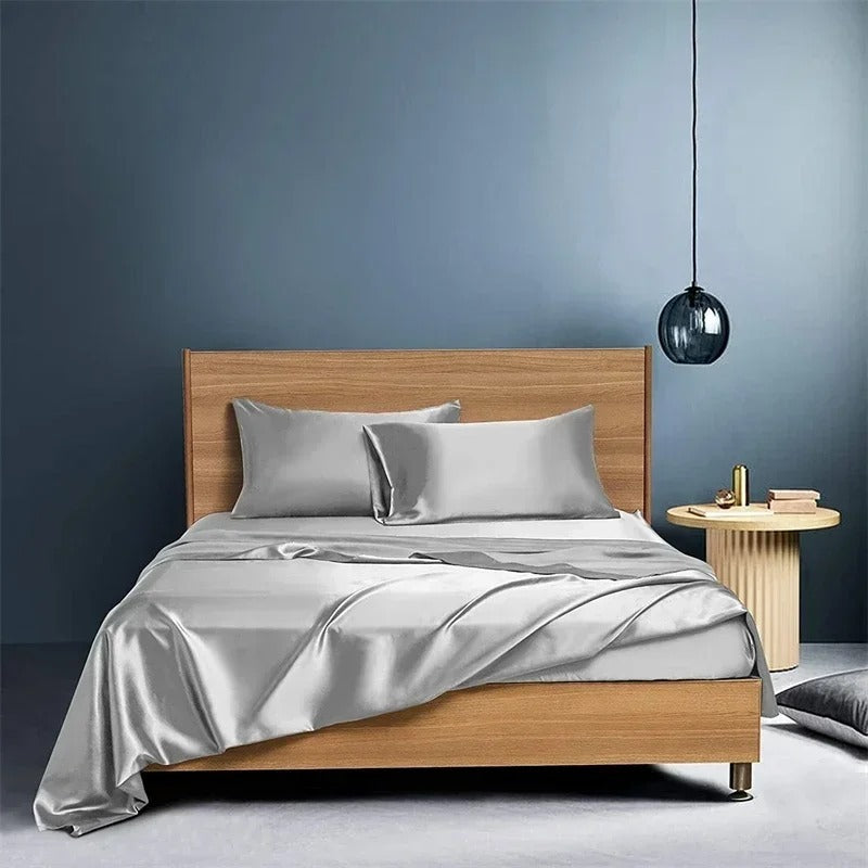 Four-piece Set Of Silk Bedding Sheets And Fitted Sheets Dream Tech Sleep