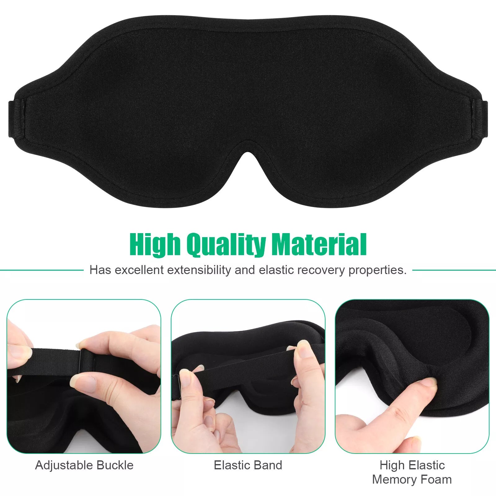 3D Travel Silk Eye Mask Sleeping Soft Padded Shade Cover Rest Relax Blindfold Men Women Night Sleeping Mask Cover Eye  Dream Tech Sleep