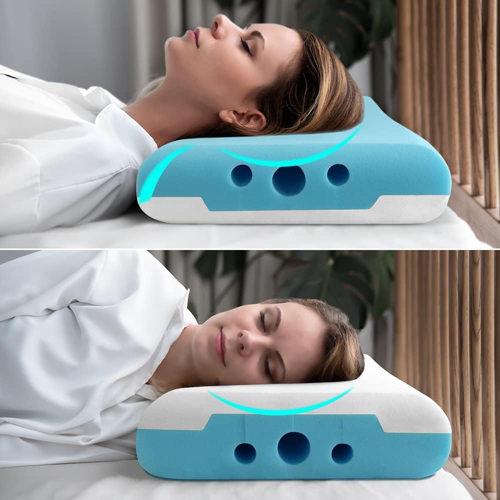 Ergonomic Memory Foam Pillow for Neck and Shoulder Pain Dream Tech Sleep