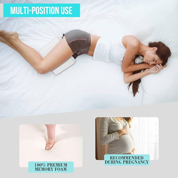 Memory Foam Knee Pillow for Orthopedic Sciatica Back Leg Hip Align Spine Pregnancy Body Pillows Back Support for Side Sleepers Dream Tech Sleep