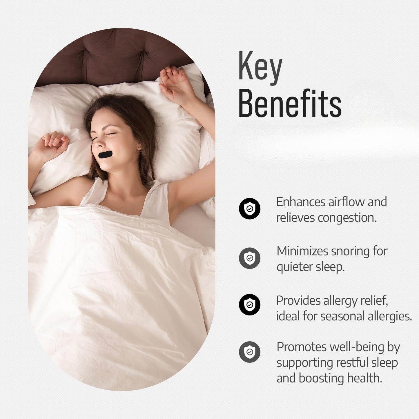 Mouth Tape for Sleeping - Comfort & Hypoallergenic Tape for Sensitive Skin Dream Tech Sleep