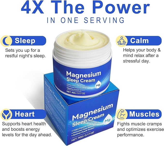 Magnesium Sleep Cream - Natural Sleep Aid for Restful Nights Dream Tech Sleep