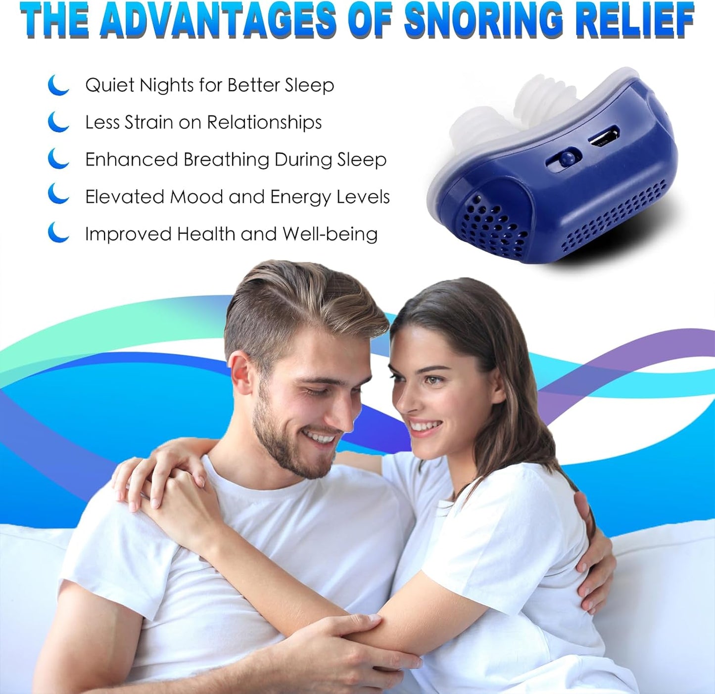 EMS Pulse Stop Snore Portable Comfortable Sleep Well Stop Snore Health Care Sleep Apnea Aid USB Smart Anti Snoring Device Dream Tech Sleep