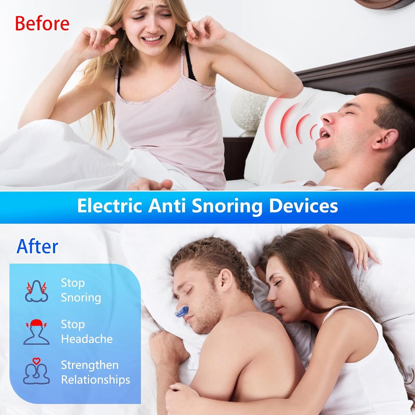 EMS Pulse Stop Snore Portable Comfortable Sleep Well Stop Snore Health Care Sleep Apnea Aid USB Smart Anti Snoring Device Dream Tech Sleep