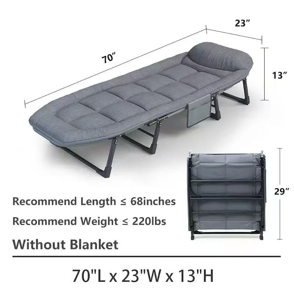 All In One Camping Cot For Adults Heavy Duty 450 Lbs Capacity, Portable Folding Bed With Built In Cushion Pillow, Lightweight Compact Design Includes Carry Bag For Indoor Outdoor Use Dream Tech Sleep