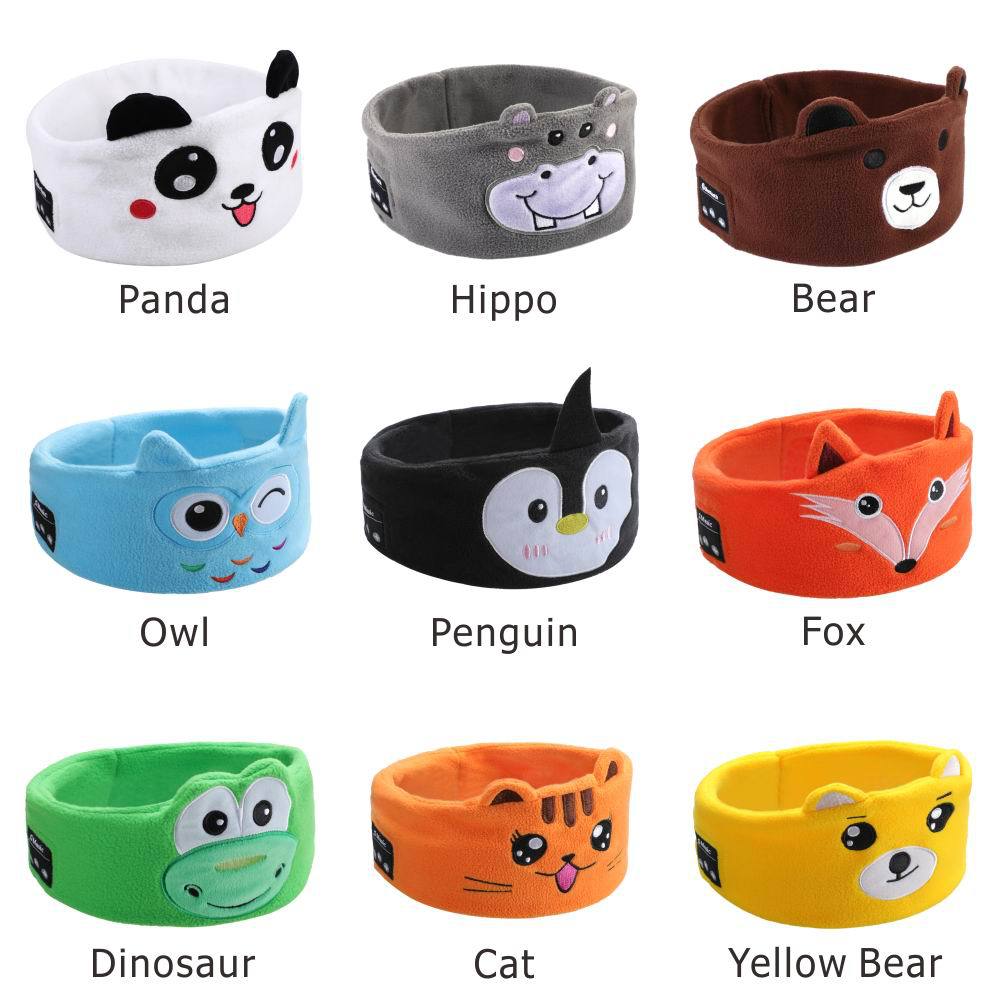 Soft Elastic Comfortable Wireless Music Earphones Kids Animal Sleeping Headphones Dream Tech Sleep