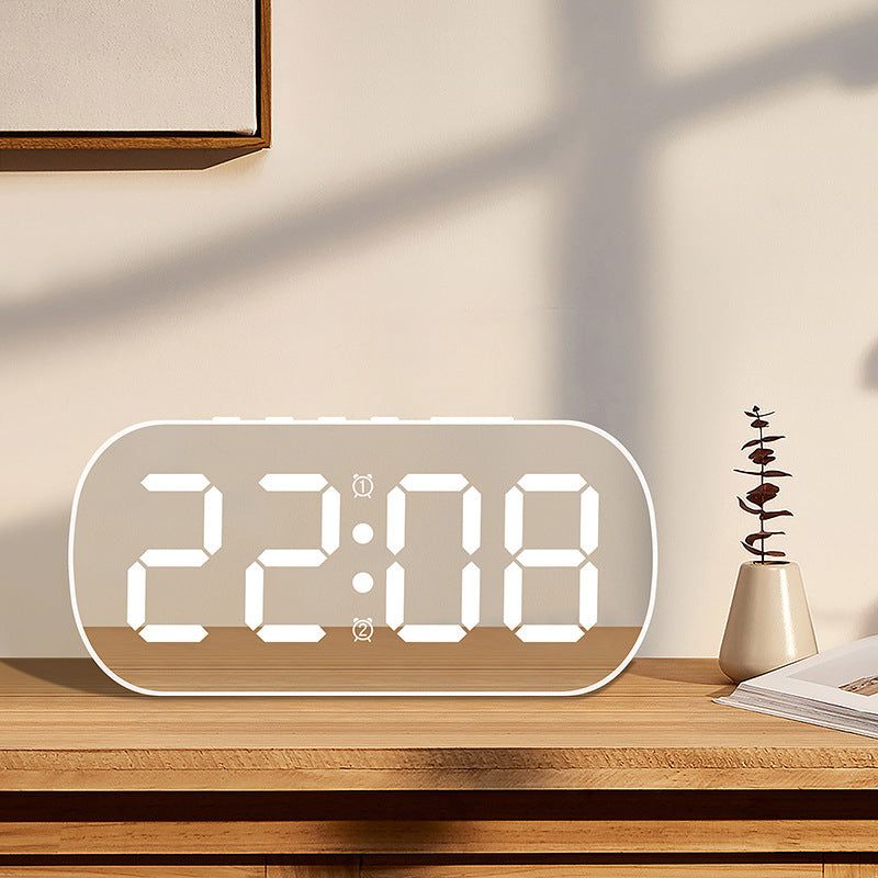 LED Digital Display Alarm Clock | Small Desktop Mirror Clock Dream Tech Sleep