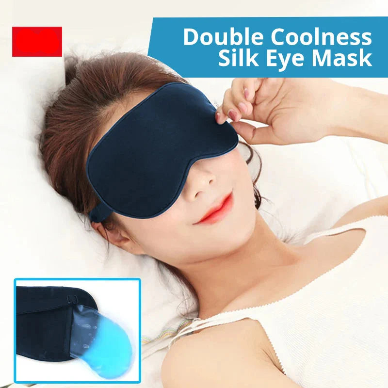 Sleep Light Blocking Eye Mask and Gel Cold Ice Pack Double-Sided Ice Silk Warm Cool Sleep Eye Mask for Travel Sleeping Dream Tech Sleep