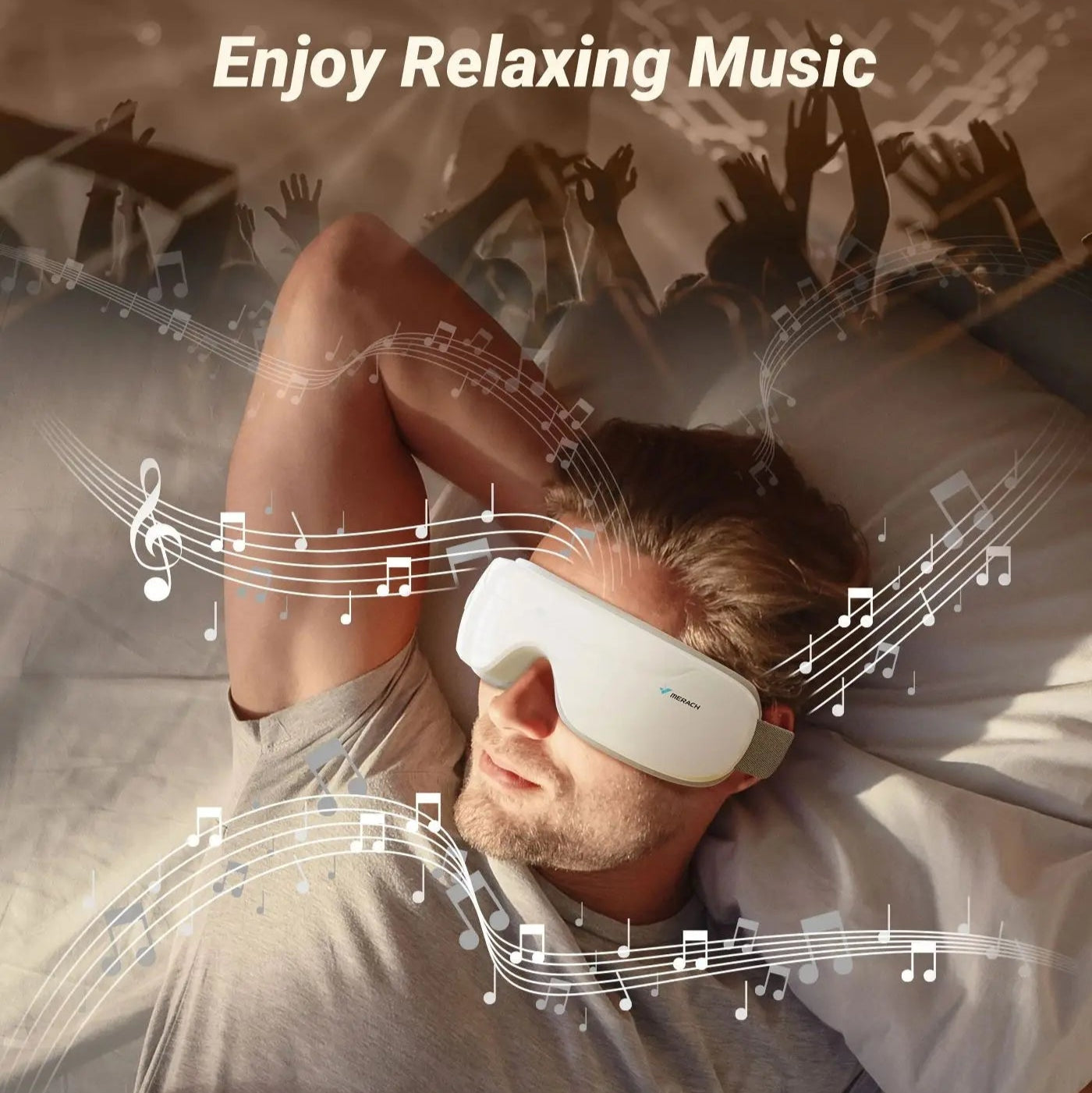 MERACH Eye Massager with Heat Compression and Bluetooth Music Eye Care Device Smart Eye Mask for Birthday Gifts Free shipping Dream Tech Sleep