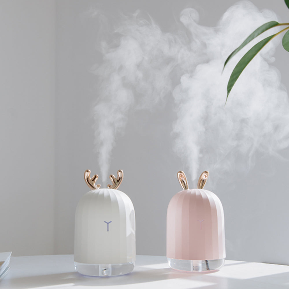 White Deer Pink Rabbit Air Humidifier Creative Cartoon USB Diffuser 220ML Charging Light Desktop Aroma Diffuser Dream Tech Sleep