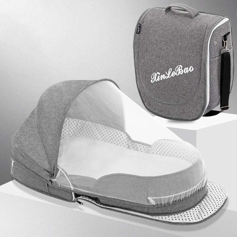 Baby Crib Multifunctional Folding Newborn Bed Dream Tech Sleep