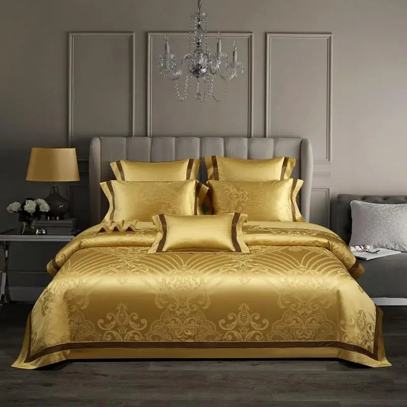 Damask Luxury Duvet Quilt Cover | Boho Jacquard 1000TC Egyptian Cotton Sateen Bedding Set Dream Tech Sleep