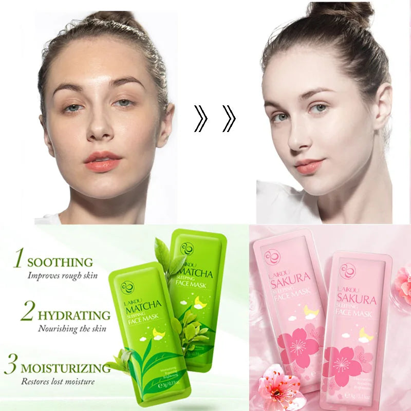LAIKOU Sakura Seaweed & Snail Collagen Sleeping Mask - Nourishing & Repairing Skin Barrier Dream Tech Sleep