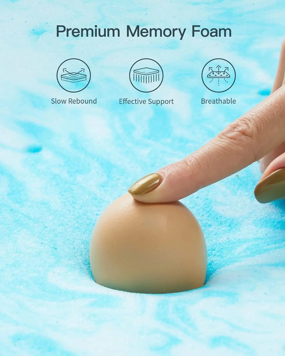 Twin Memory Foam Mattress Topper | Pressure Relief, Cooling Gel Infusion, Multiple Sizes Dream Tech Sleep