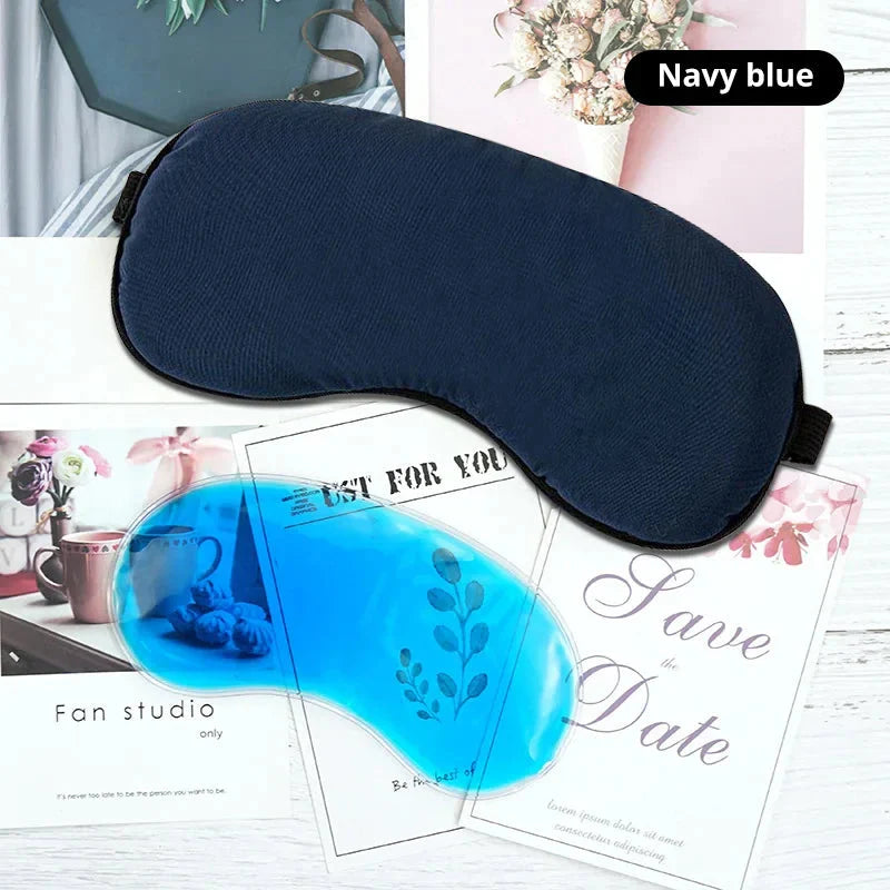 Sleep Light Blocking Eye Mask and Gel Cold Ice Pack Double-Sided Ice Silk Warm Cool Sleep Eye Mask for Travel Sleeping Dream Tech Sleep