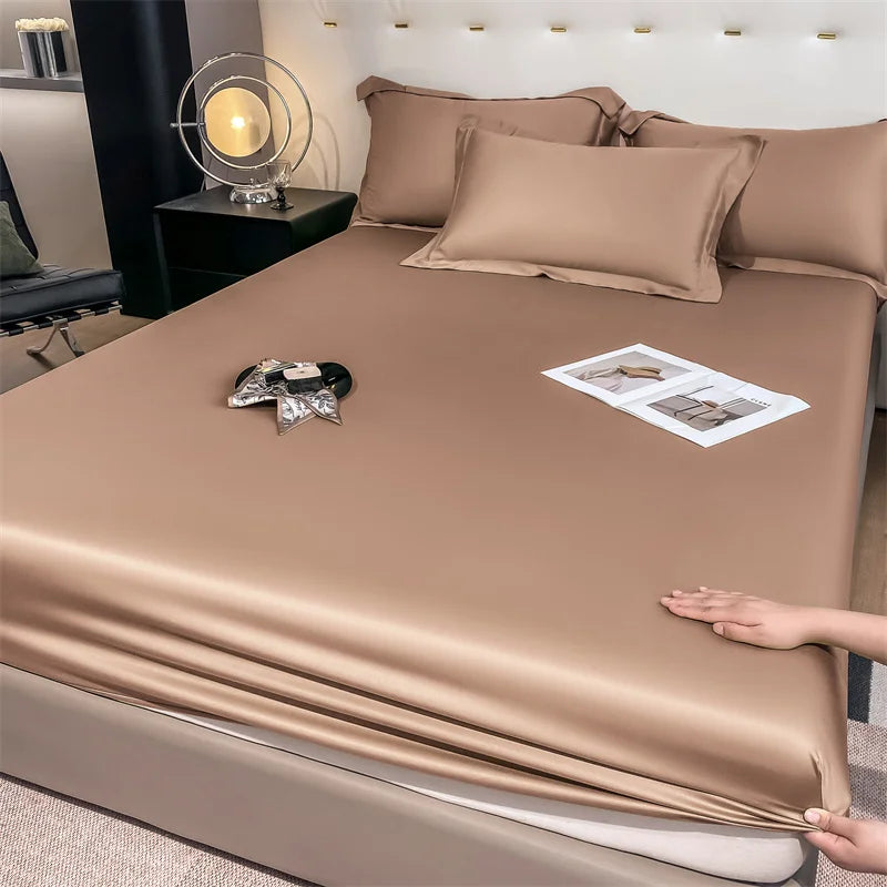 Bamboo Bed Sheet Set | Luxury Organic Fitted & Flat Sheets, Pillowcase for Double, Queen, King Size Dream Tech Sleep