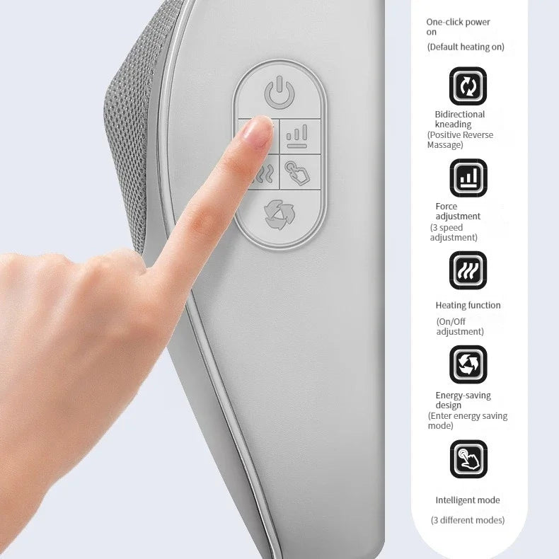 Massage Pillow Relaxation Vibrator Electric 6-key 3rd gear At Regular Time Heating Kneading Infrared therapy head Massage Pillow Dream Tech Sleep