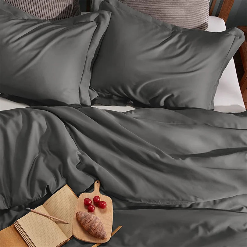Organic Bamboo Bedding Set | Luxury Silky Duvet Cover, Pillowcase for Queen and King Size Dream Tech Sleep