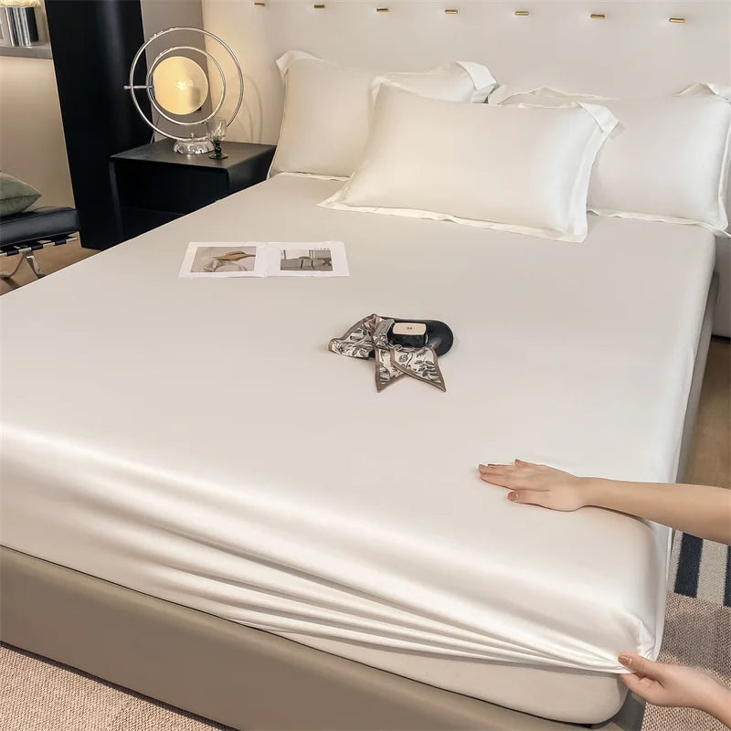 Bamboo Bed Sheet Set | Luxury Organic Fitted & Flat Sheets, Pillowcase for Double, Queen, King Size Dream Tech Sleep