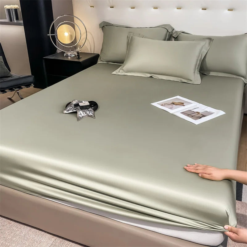 Bamboo Bed Sheet Set | Luxury Organic Fitted & Flat Sheets, Pillowcase for Double, Queen, King Size Dream Tech Sleep