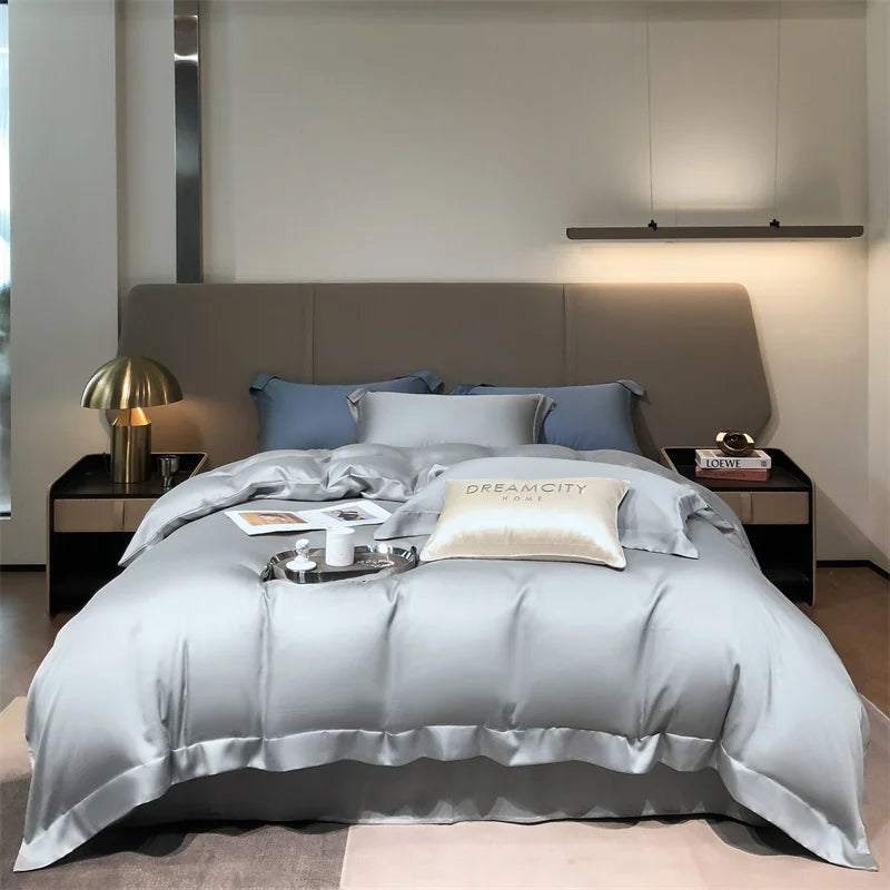 Organic Bamboo Bedding Set | Luxury Silky Duvet Cover, Pillowcase for Queen and King Size Dream Tech Sleep