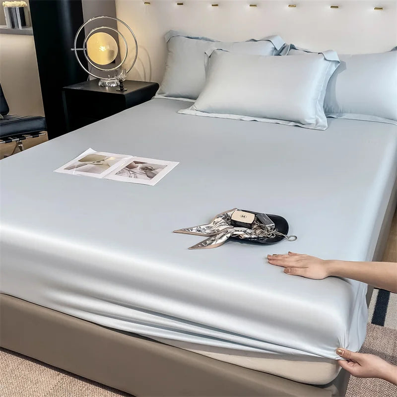 Bamboo Bed Sheet Set | Luxury Organic Fitted & Flat Sheets, Pillowcase for Double, Queen, King Size Dream Tech Sleep