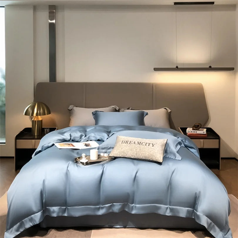 Organic Bamboo Bedding Set | Luxury Silky Duvet Cover, Pillowcase for Queen and King Size Dream Tech Sleep