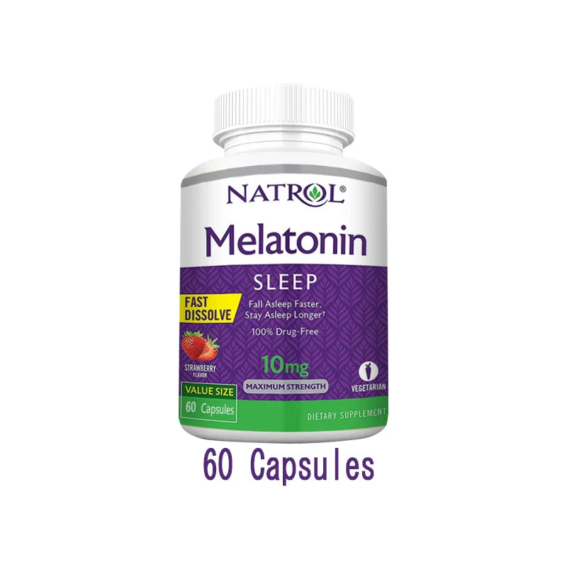 10mg Melatonin Sleep Supplement Solve Sleep Problems Immune Support, Relieve Stress Quick Dissolution Regulate Biological Clock Dream Tech Sleep