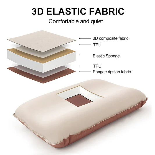 3D Ultralight Self-Inflating Camping Pillow | Compact Travel Neck Support Dream Tech Sleep