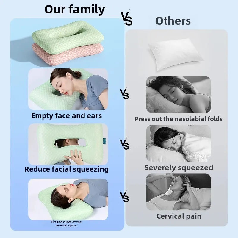 Polyester Cotton Beauty Pillow Anti-Aging Face Care Side Sleep Prevention Ear Pressure Relief Deep Sleep Support Adult Insomnia Dream Tech Sleep