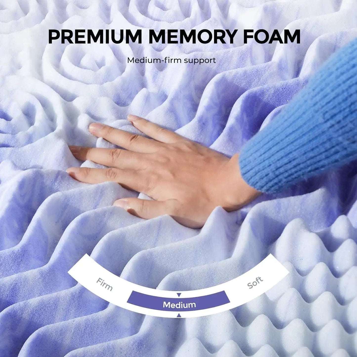 7-Zone Cooling Gel Memory Foam Mattress Topper Dream Tech Sleep
