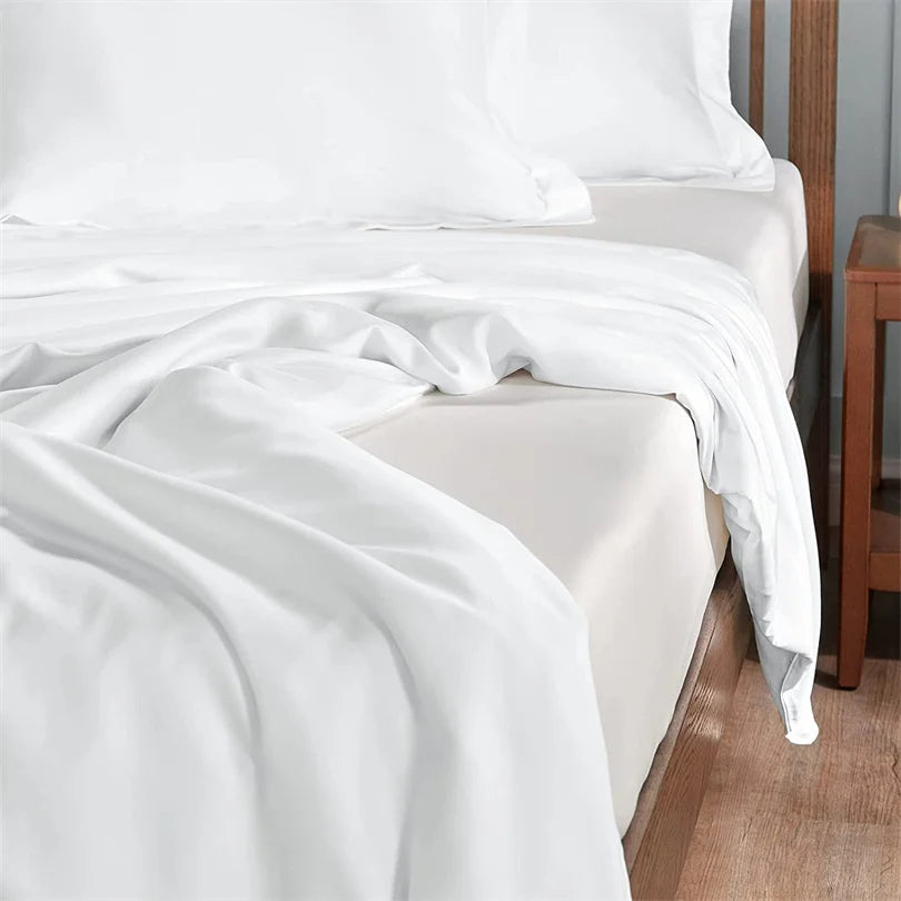 Dreamreal Pure Bamboo Bedding Set for Hotel Home Luxury Organic Bamboo Duvet Cover Fitted Bed Sheet Sets Pillowcase Cooling Soft Dream Tech Sleep