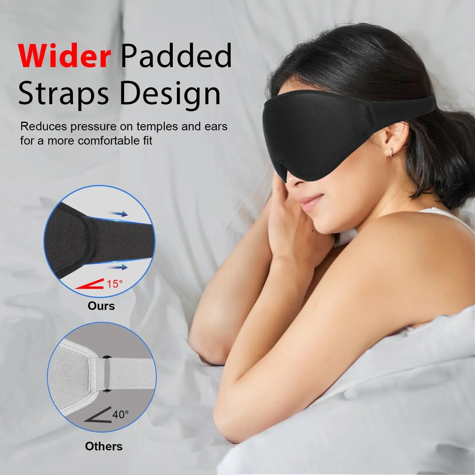 3D Sleep Mask Blindfold Sleeping Aid Eye Mask Soft Memory Foam Face Mask Eyeshade 99% Blockout Light Slaapmasker Eye Cover Patch  My Store