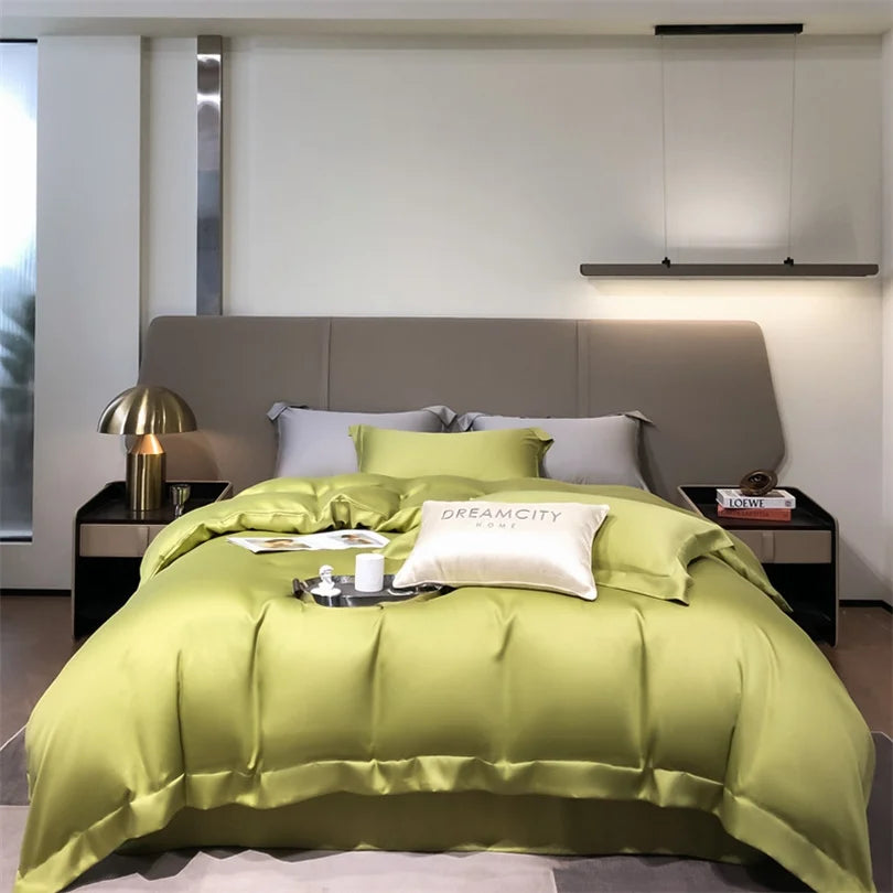 Organic Bamboo Bedding Set | Luxury Silky Duvet Cover, Pillowcase for Queen and King Size Dream Tech Sleep