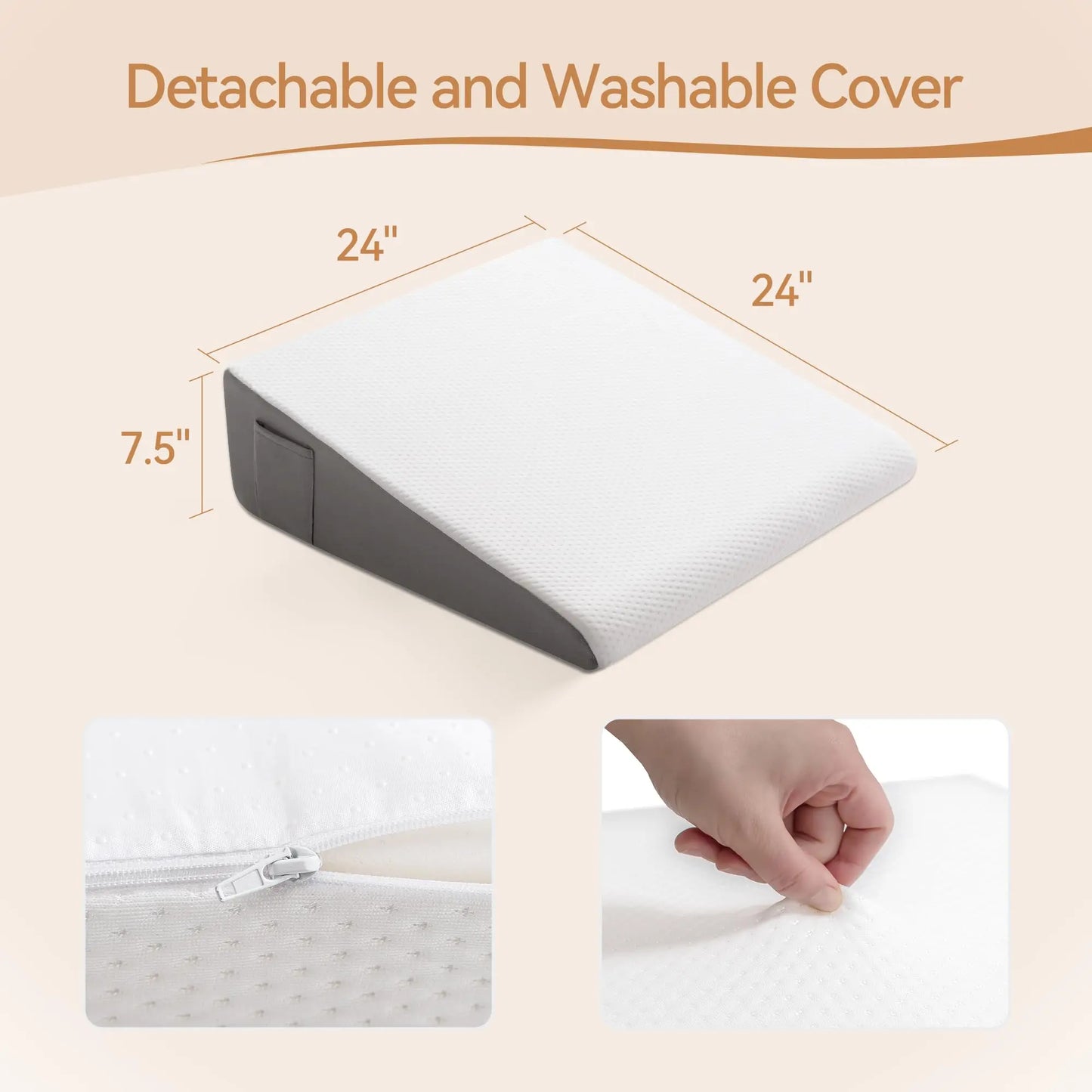 Memory Foam Wedge Pillow for Acid Reflux Relief Dream Tech Sleep