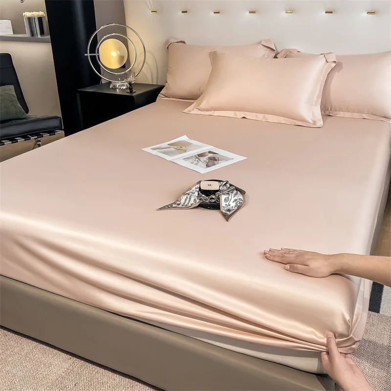 Bamboo Bed Sheet Set | Luxury Organic Fitted & Flat Sheets, Pillowcase for Double, Queen, King Size Dream Tech Sleep