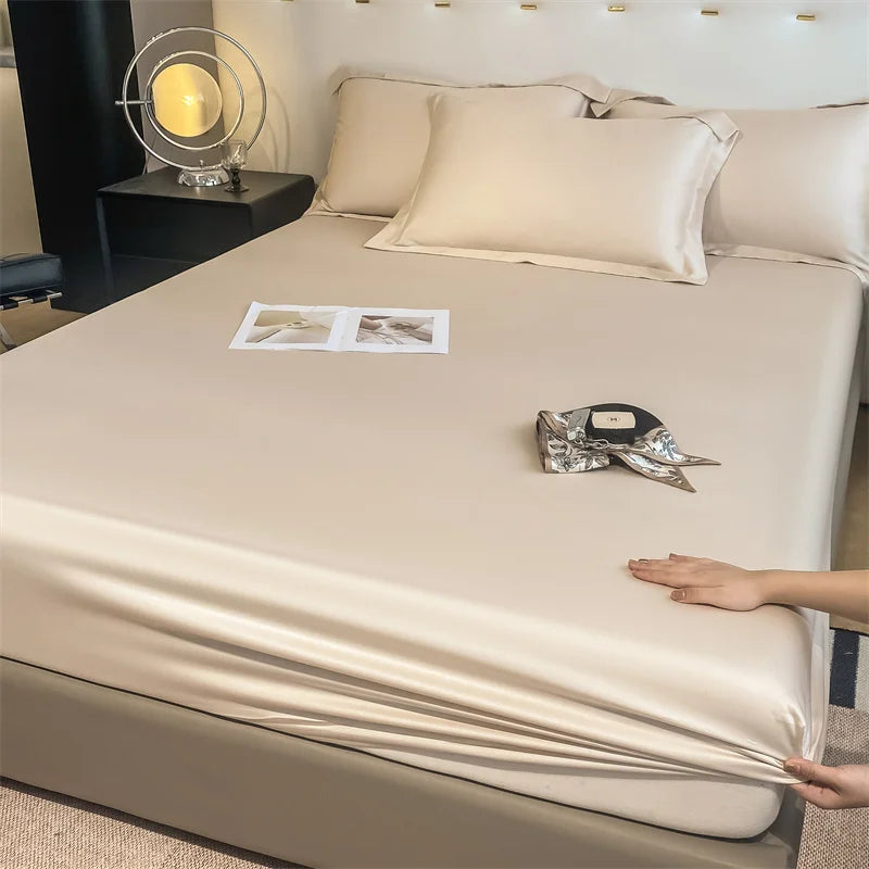 Bamboo Bed Sheet Set | Luxury Organic Fitted & Flat Sheets, Pillowcase for Double, Queen, King Size Dream Tech Sleep