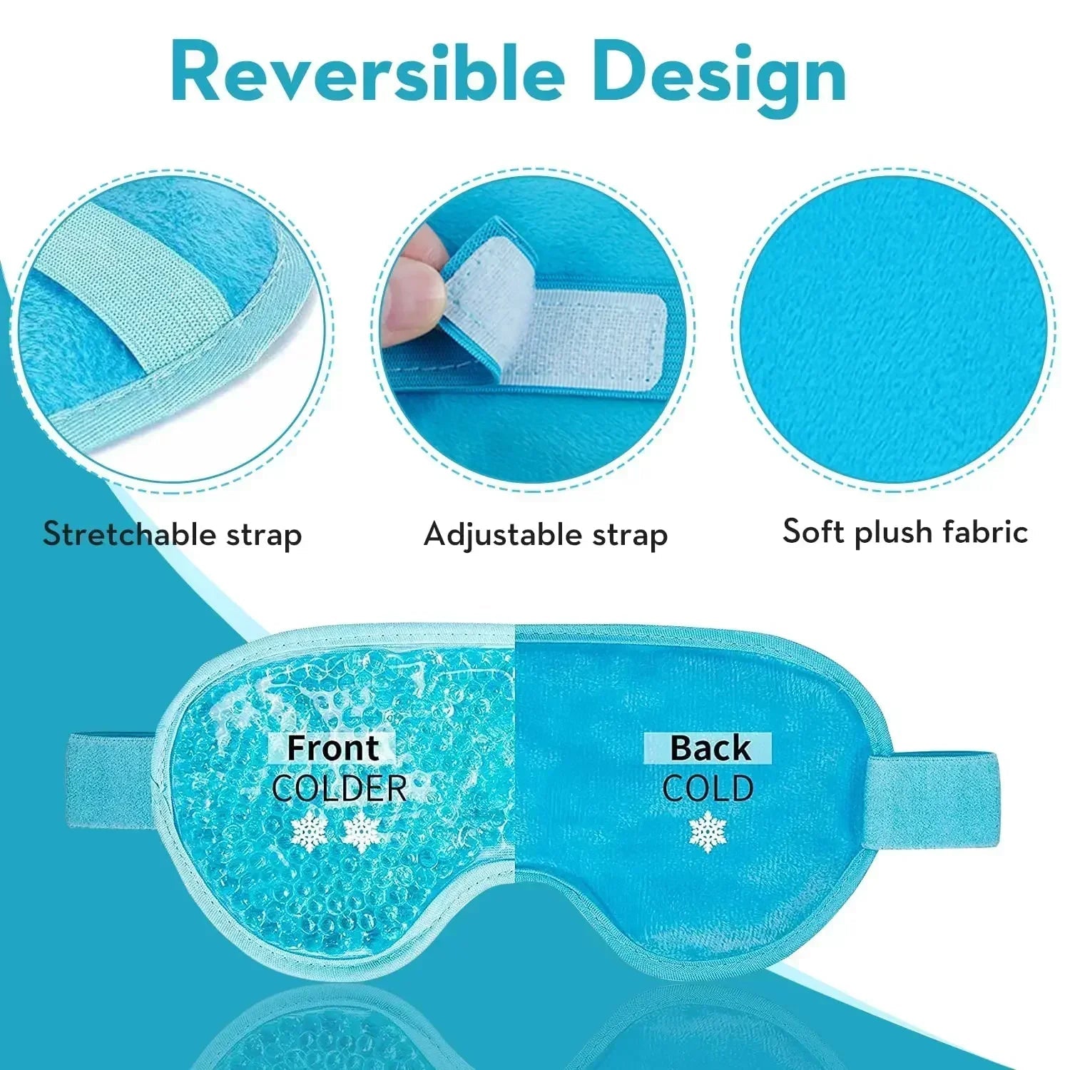 PVC Eye Mask Cooling Eye Mask Hot Cold Compress Gel Beads Eye Mask for Puffy Eyes Dark Circles Reduce Eyes Dry Sleep Eyes Mask  My Store