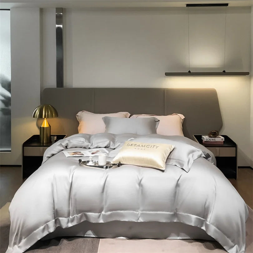 Organic Bamboo Bedding Set | Luxury Silky Duvet Cover, Pillowcase for Queen and King Size Dream Tech Sleep