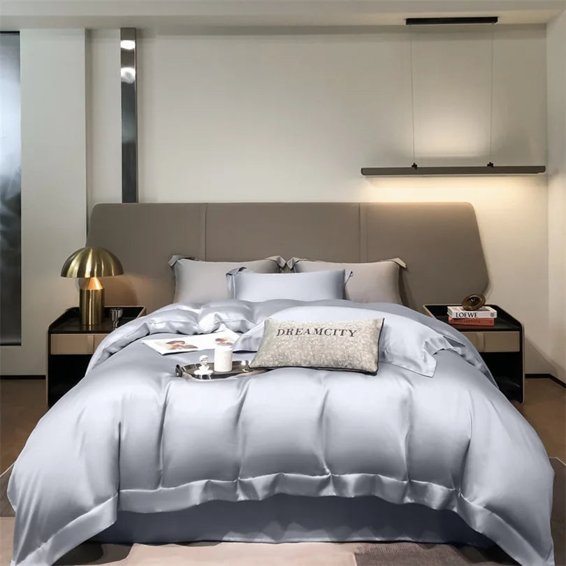 Dreamreal Pure Bamboo Bedding Set for Hotel Home Luxury Organic Bamboo Duvet Cover Fitted Bed Sheet Sets Pillowcase Cooling Soft Dream Tech Sleep